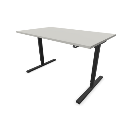 Narbutas Easy Sitz-Steh-Schreibtisch 1400x800mm, Gestell Schwarz, Tischplatte Perlgrau