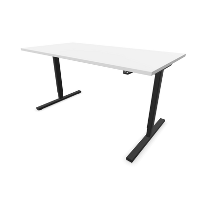 Narbutas Easy Sitz-Steh-Schreibtisch 1600x800mm, Gestell Schwarz, Tischplatte Weiss
