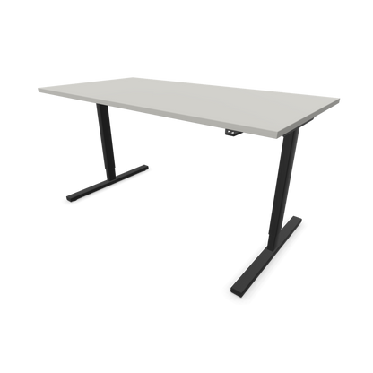 Narbutas Easy Sitz-Steh-Schreibtisch 1600x800mm, Gestell Schwarz, Tischplatte Perlgrau