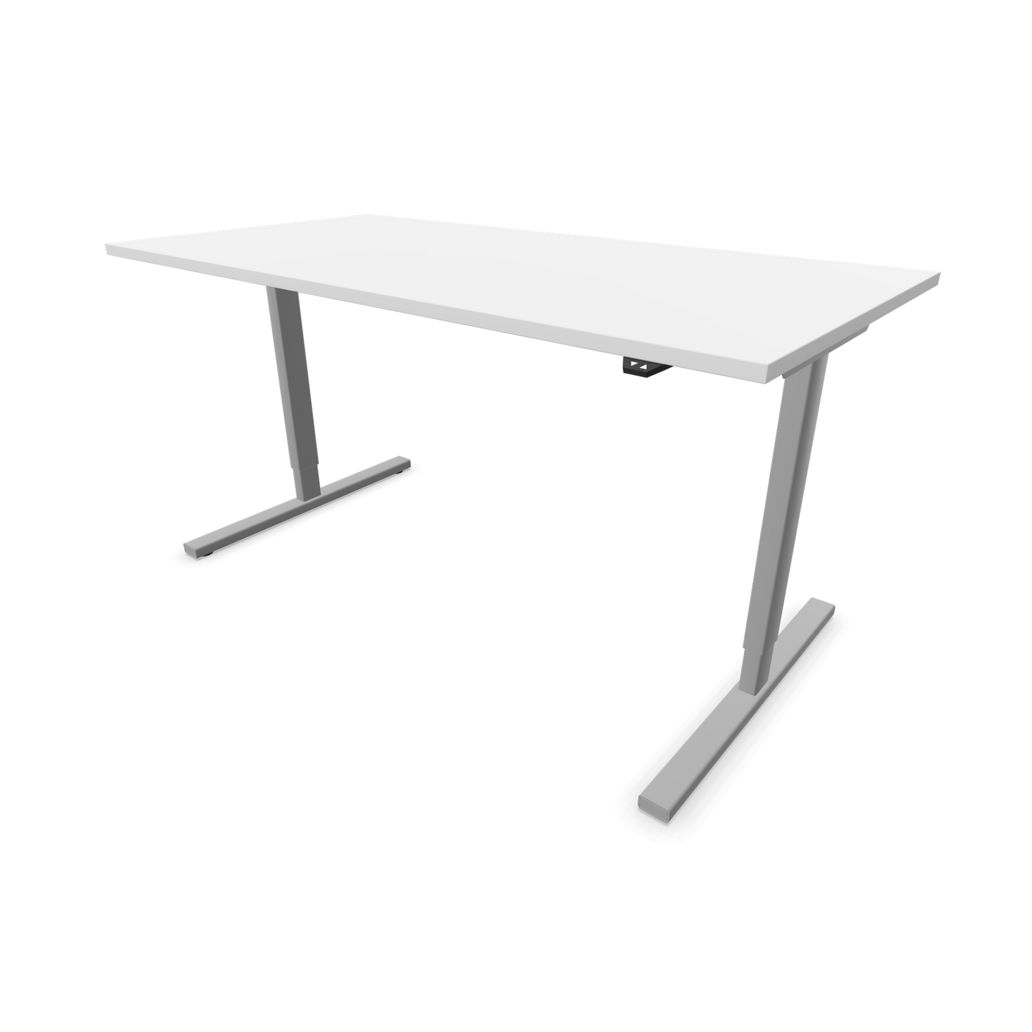 Narbutas Easy Sitz-Steh-Schreibtisch 1600x800mm, Gestell Silbergrau, Tischplatte Weiss