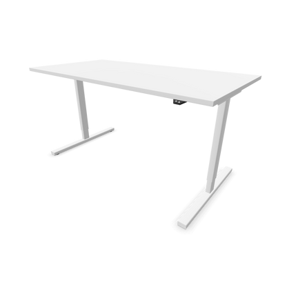 Narbutas Easy Sitz-Steh-Schreibtisch 1600x800mm, Gestell Weiss, Tischplatte Weiss