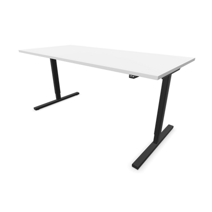 Narbutas Easy Sitz-Steh-Schreibtisch 1800x800mm, Gestell Schwarz, Tischplatte Weiss