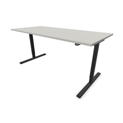 Narbutas Easy Sitz-Steh-Schreibtisch 1800x800mm, Gestell Schwarz, Tischplatte Perlgrau