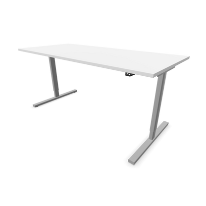 Narbutas Easy Sitz-Steh-Schreibtisch 1800x800mm, Gestell Silbergrau, Tischplatte Weiss