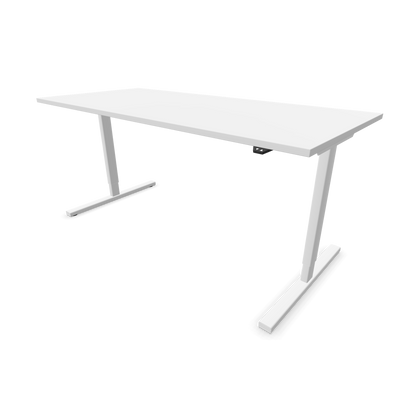Narbutas Easy Sitz-Steh-Schreibtisch 1800x800mm, Gestell Weiss, Tischplatte Weiss