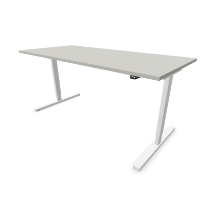 Narbutas Easy Sitz-Steh-Schreibtisch 1800x800mm, Gestell Weiss, Tischplatte Perlgrau