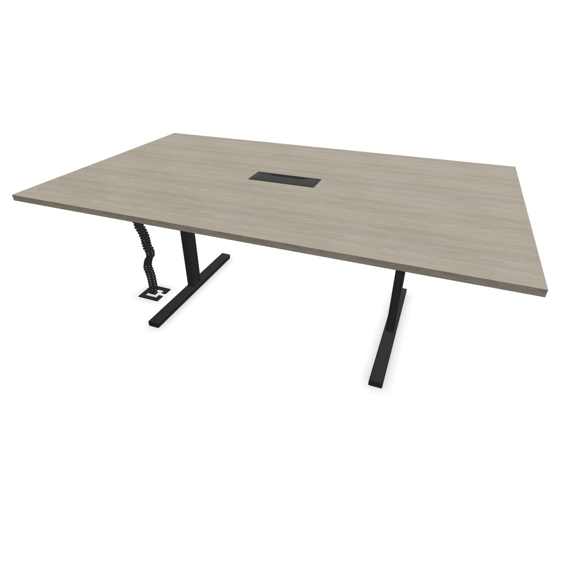 Narbutas T-Easy-2000x1200mm, Gestell Schwarz, Tischplatte Holzdekor grau mit Struktur