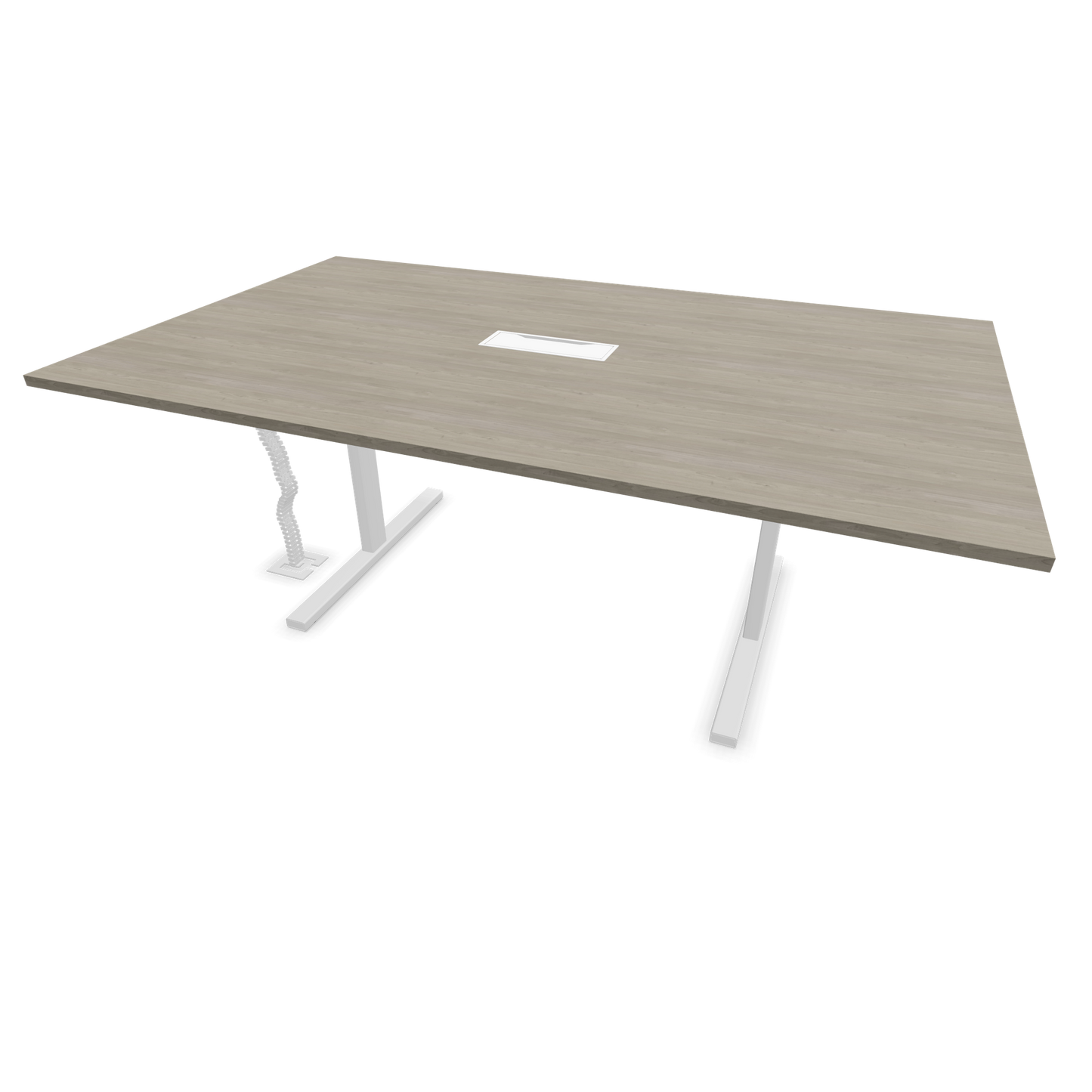 Narbutas T-Easy-2000x1200mm, Gestell Weiss, Tischplatte Holzdekor grau mit Struktur