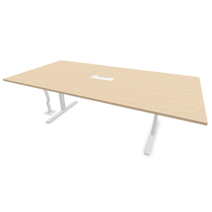 Narbutas T-Easy-2400x1200mm, Gestell Weiss, Tischplatte Eschendekor sandbeige mit Struktur - 6019720
