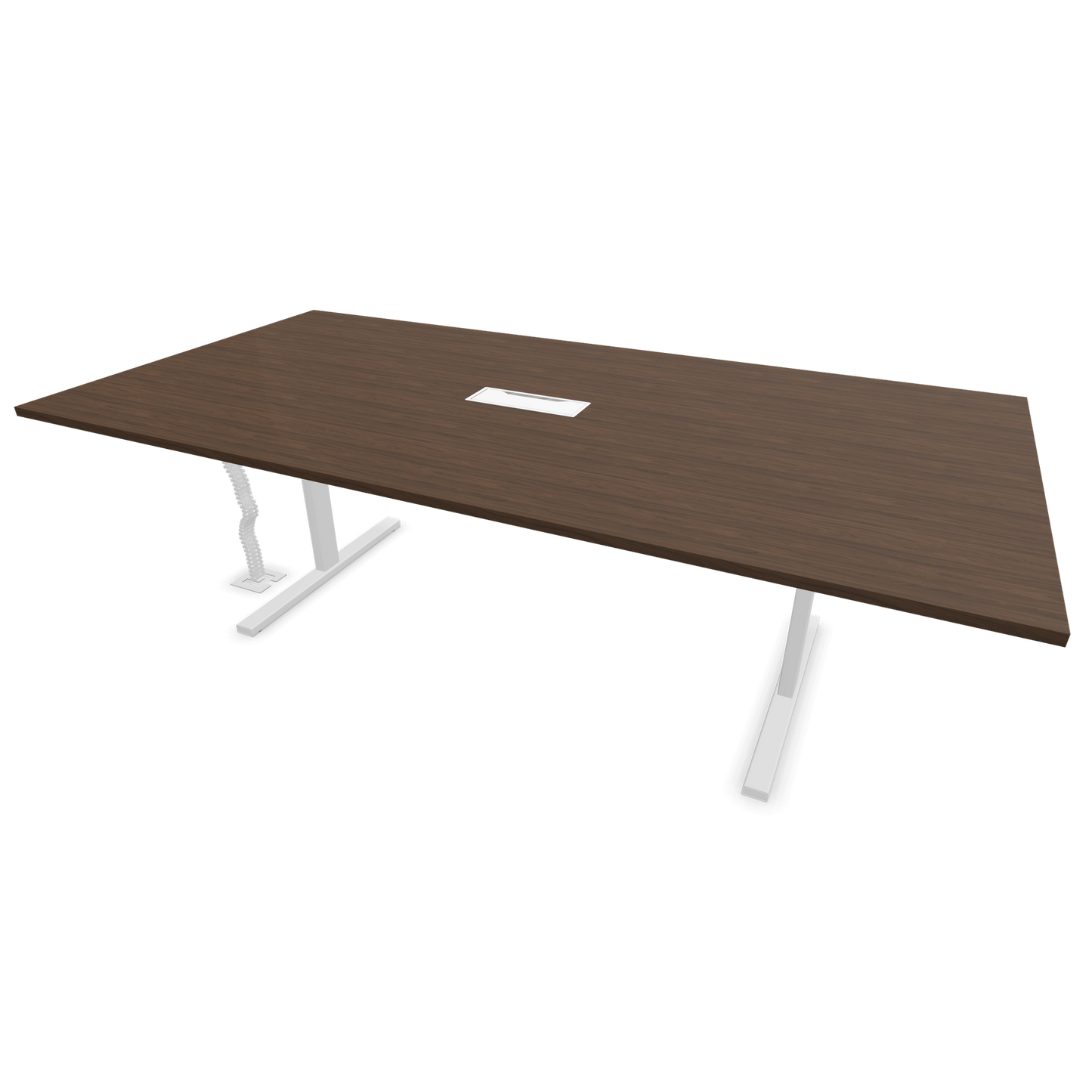 Narbutas T-Easy-2400x1200mm, Gestell Weiss, Tischplatte Walnussdekor dunkel mit Struktur