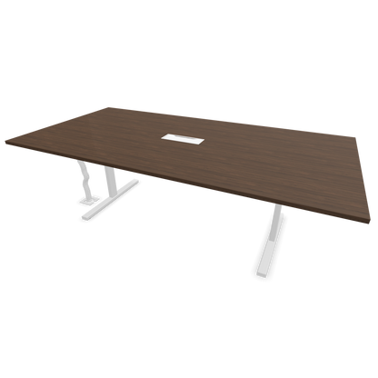 Narbutas T-Easy-2400x1200mm, Gestell Weiss, Tischplatte Walnussdekor dunkel mit Struktur - 6019721