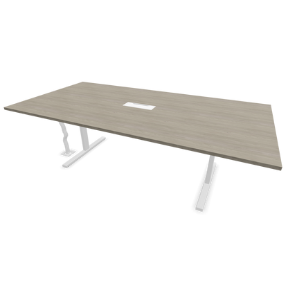 Narbutas T-Easy-2400x1200mm, Gestell Weiss, Tischplatte Holzdekor grau mit Struktur - 6019722