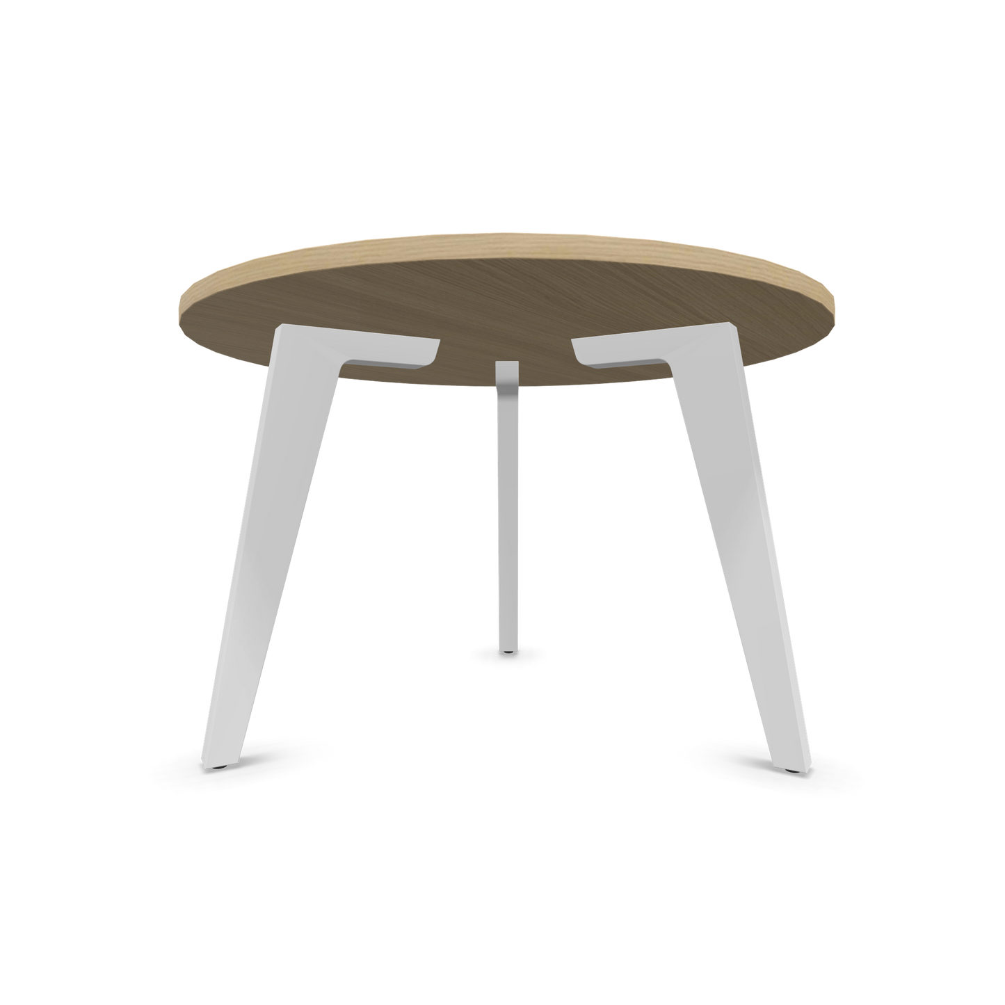 Narbutas Amber Lounge Table - Gestell Weiss - Rund - Eichendekor gebleicht von unten - 6019967