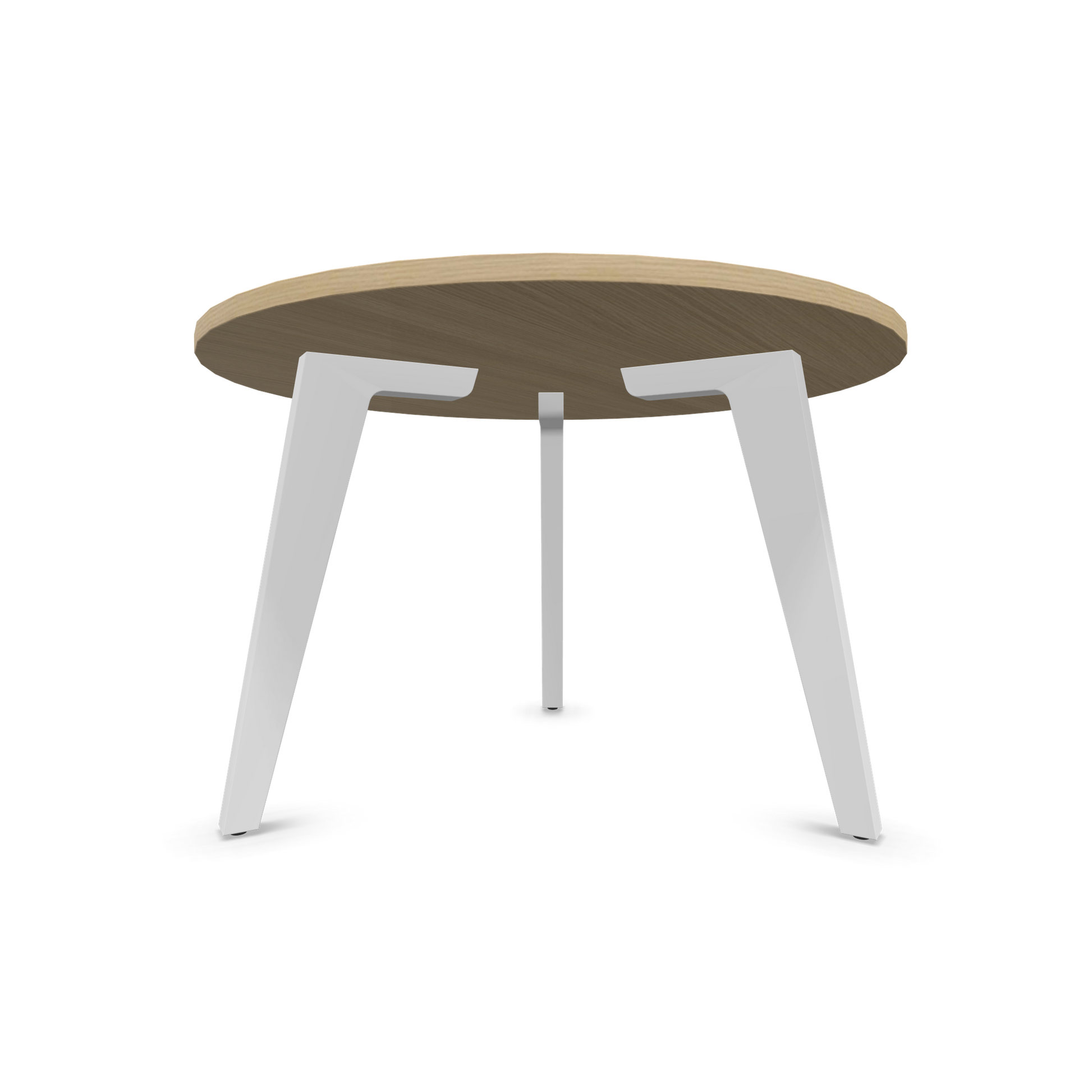 Narbutas Amber Lounge Table - Gestell Weiss - Rund - Eichendekor gebleicht von unten - 6019967