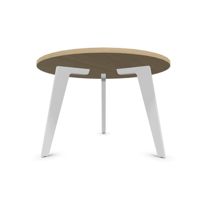 Narbutas Amber Lounge Table - Gestell Weiss - Rund - Eichendekor gebleicht von unten - 6019967
