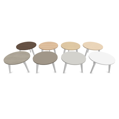 Narbutas Amber Lounge Table - Gestell Weiss - Rund - 8 Farbvarianten frontal - 6019967