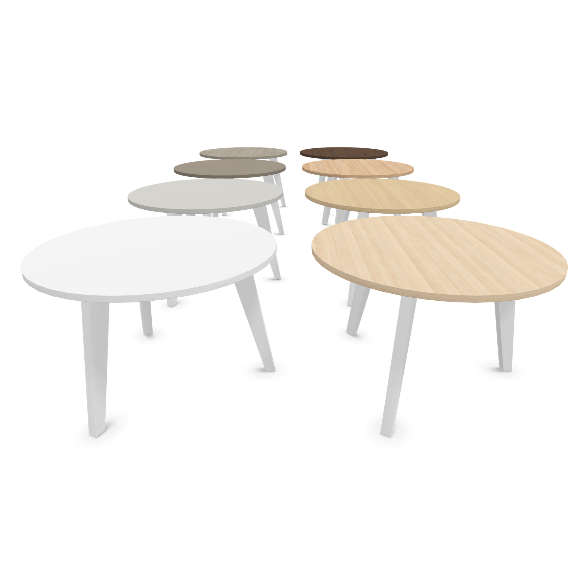 Narbutas Amber Lounge Table - Gestell Weiss - Rund - 8 Farbvarianten seitlich - 6019967