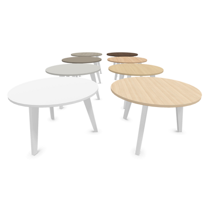 Narbutas Amber Lounge Table - Gestell Weiss - Rund - 8 Farbvarianten seitlich - 6019967
