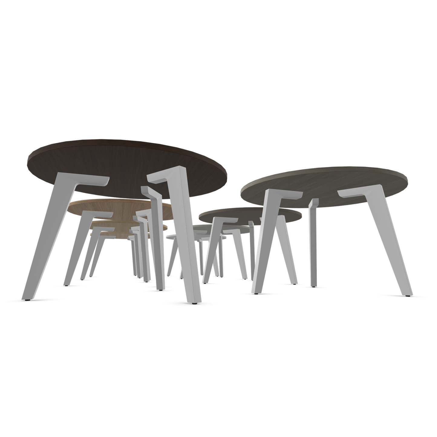 Narbutas Amber Lounge Table - Gestell Weiss - Rund - 8 Farbvarianten von unten - 6019967