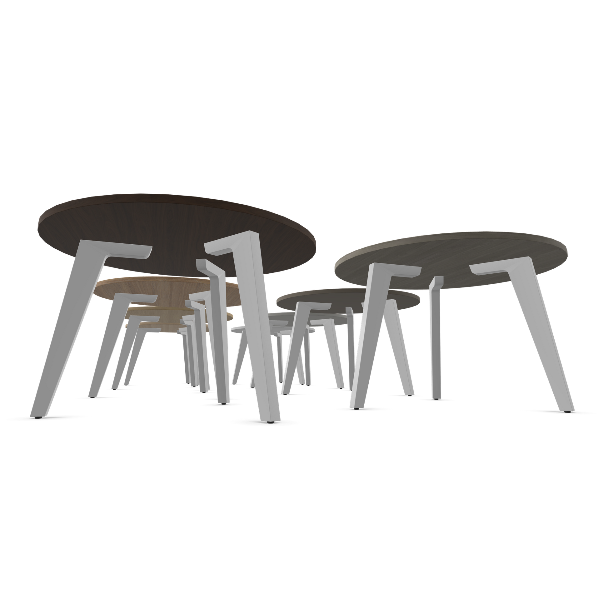 Narbutas Amber Lounge Table - Gestell Weiss - Rund - 8 Farbvarianten von unten - 6019967