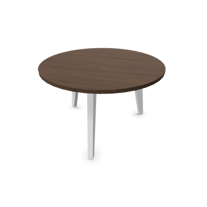 Narbutas Amber Lounge Table - Gestell Weiss - Rund - Nussbaumdekor dunkel - 6019970