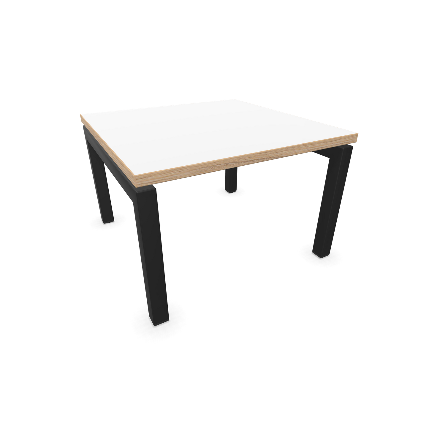 Narbutas Nova Couchtisch mit Gestell Schwarz - Tischplatte Weiss mit Holzkante - 6019983