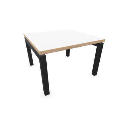 Narbutas Nova Couchtisch mit Gestell Schwarz - Tischplatte Weiss mit Holzkante - 6019983