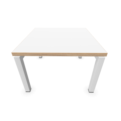 Narbutas Nova Couchtisch mit Gestell Weiss - Tischplatte Weiss mit Holzkante von oben - 6019996