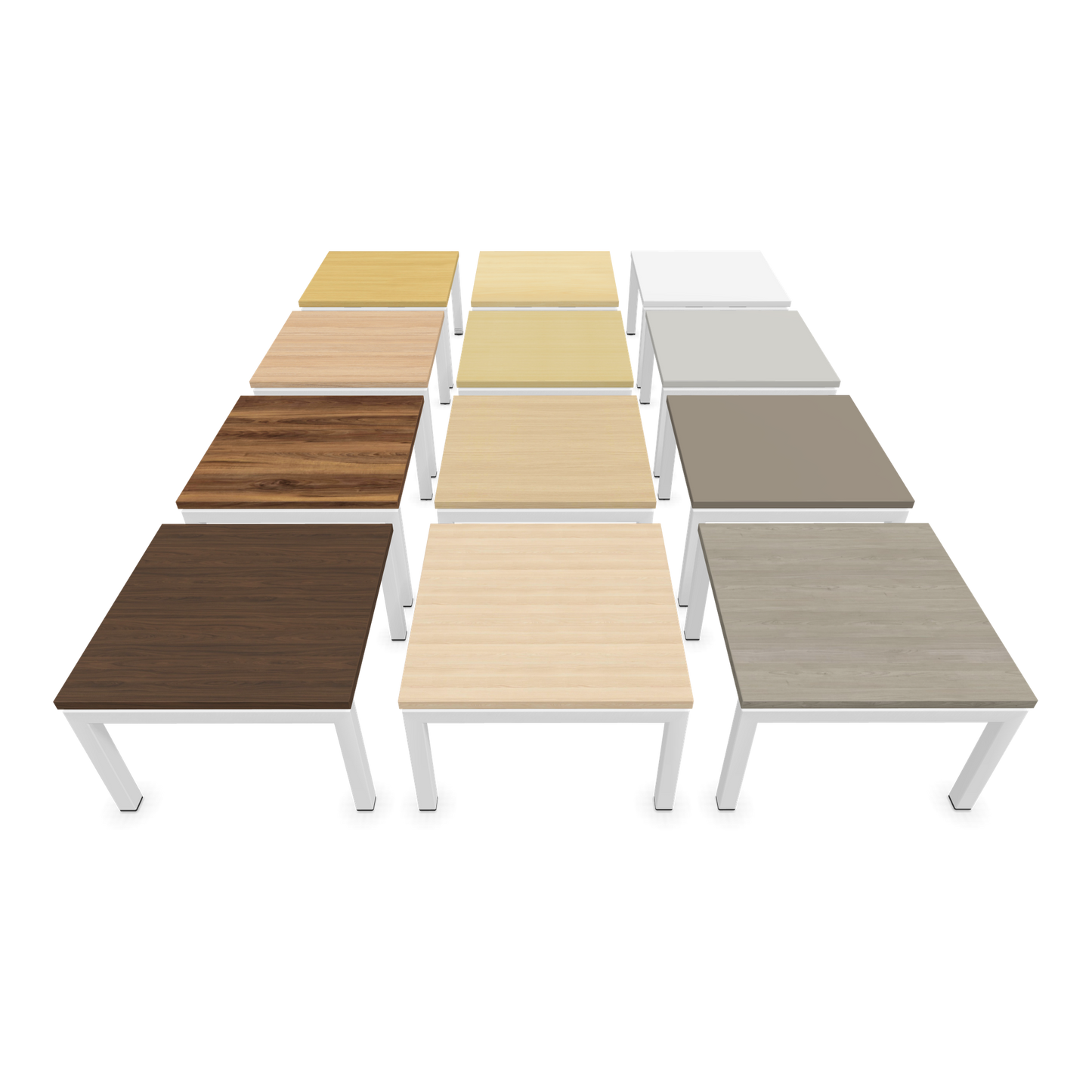 Narbutas Nova Couchtisch mit Gestell Weiss - mit Tischplatten Varianten von vorne - 6019996