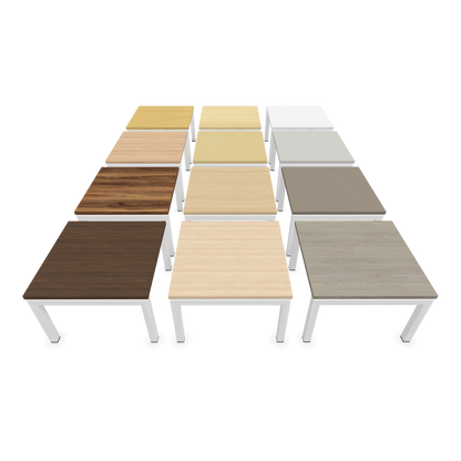 Narbutas Nova Couchtisch mit Gestell Weiss - mit Tischplatten Varianten von vorne - 6019996