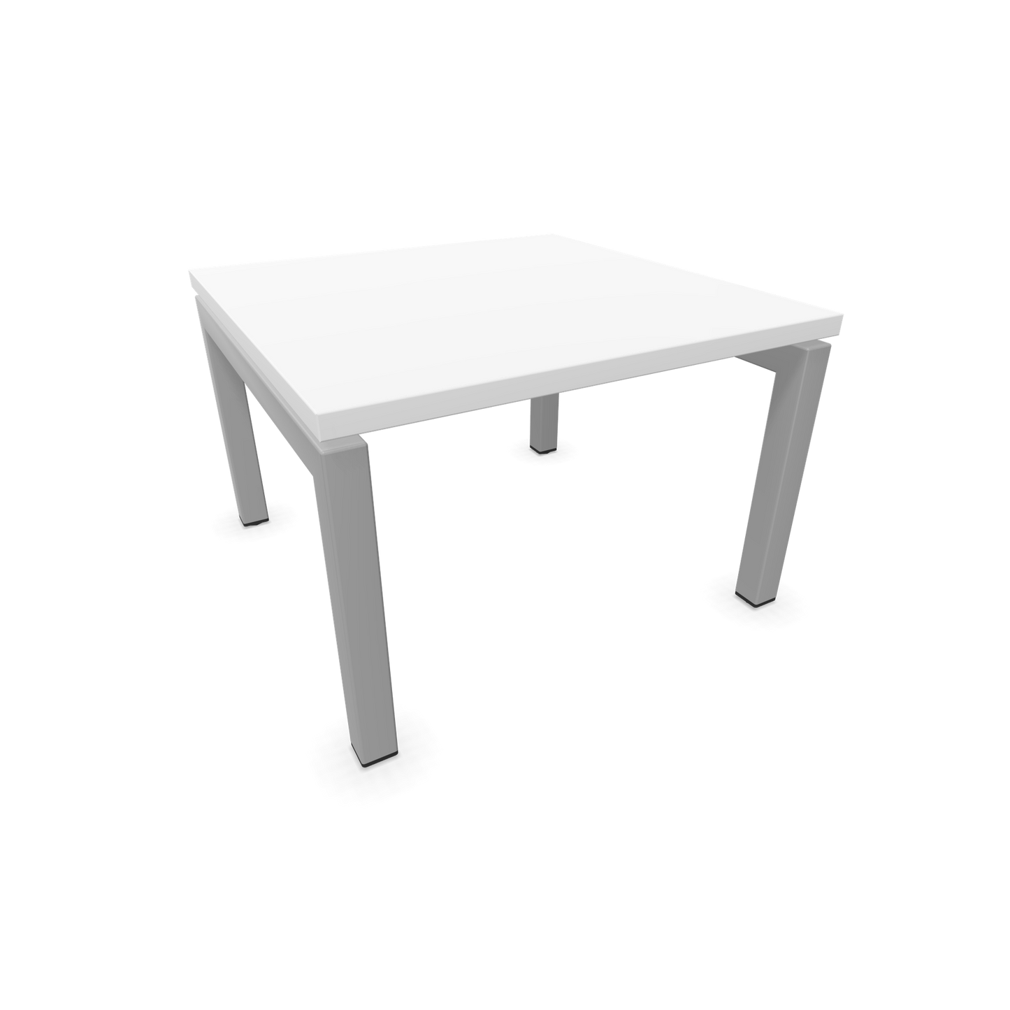 Narbutas Nova Couchtisch mit Gestell Silbergrau - Tischplatte Weiss - 6020008