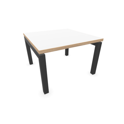 Narbutas Nova Couchtisch mit Gestell Dunkelgrau - Tischplatte Weiss mit Holzkante - 6020022