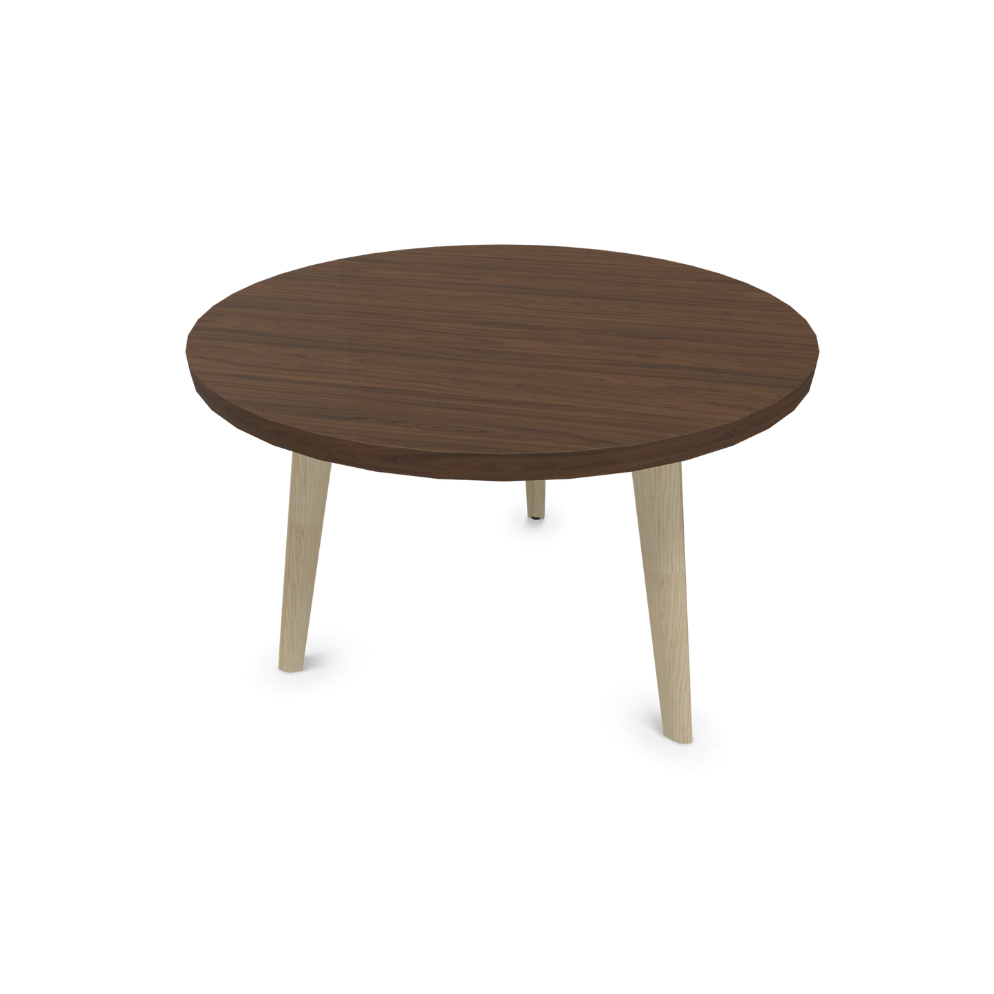 Narbutas Nova Wood Couchtisch Rund - Füsse Esche Natur - Tischplatte Nussbaumdekor dunkel - 6020030