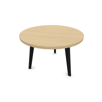 Narbutas Nova Wood Couchtisch Rund - Füsse Esche Schwarz - Tischplatte Eichendekor gebleicht - 6020035