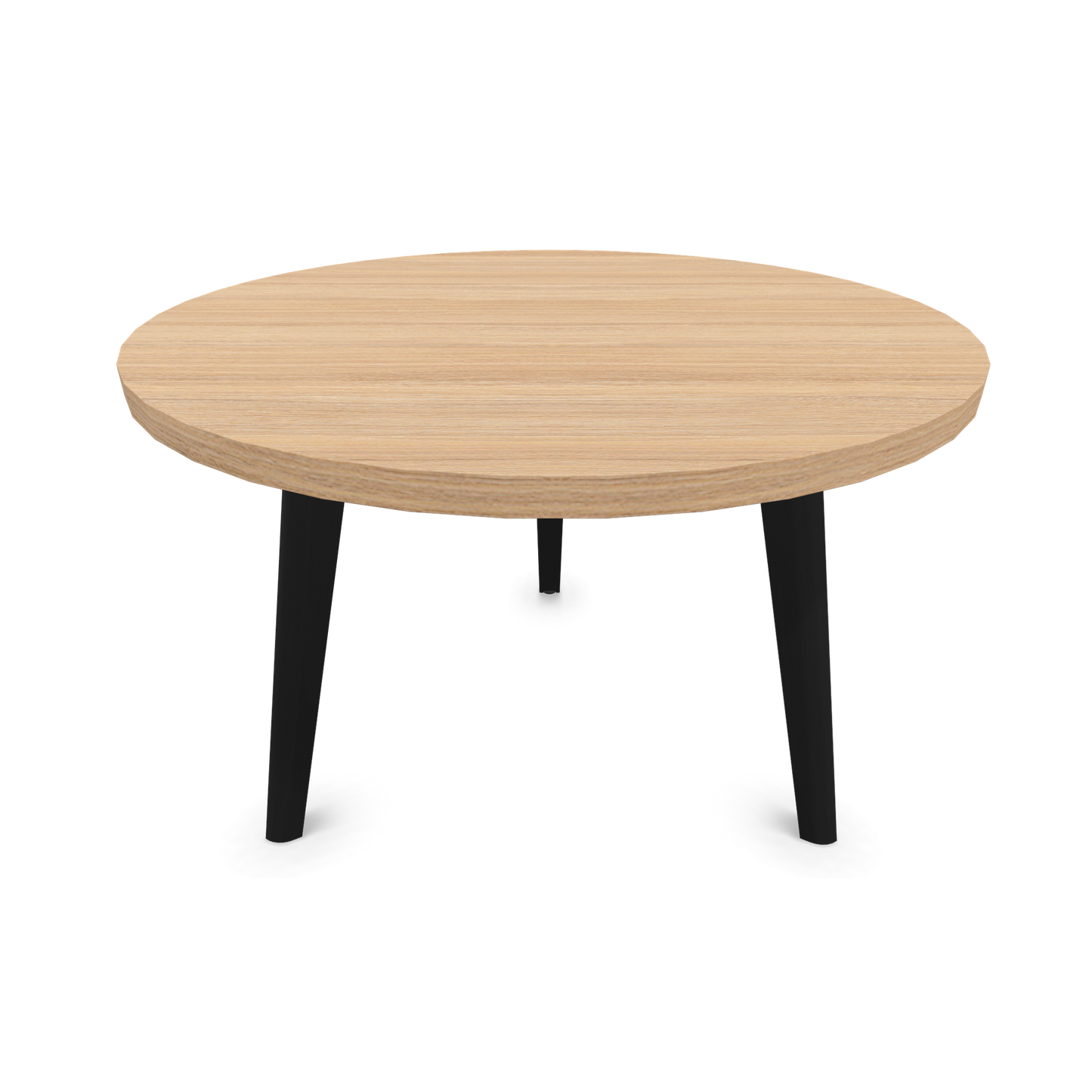 Narbutas Nova Wood Couchtisch Rund - Füsse Esche Schwarz - Tischplatte Bernsteineichendekor Frontansicht - 6020036