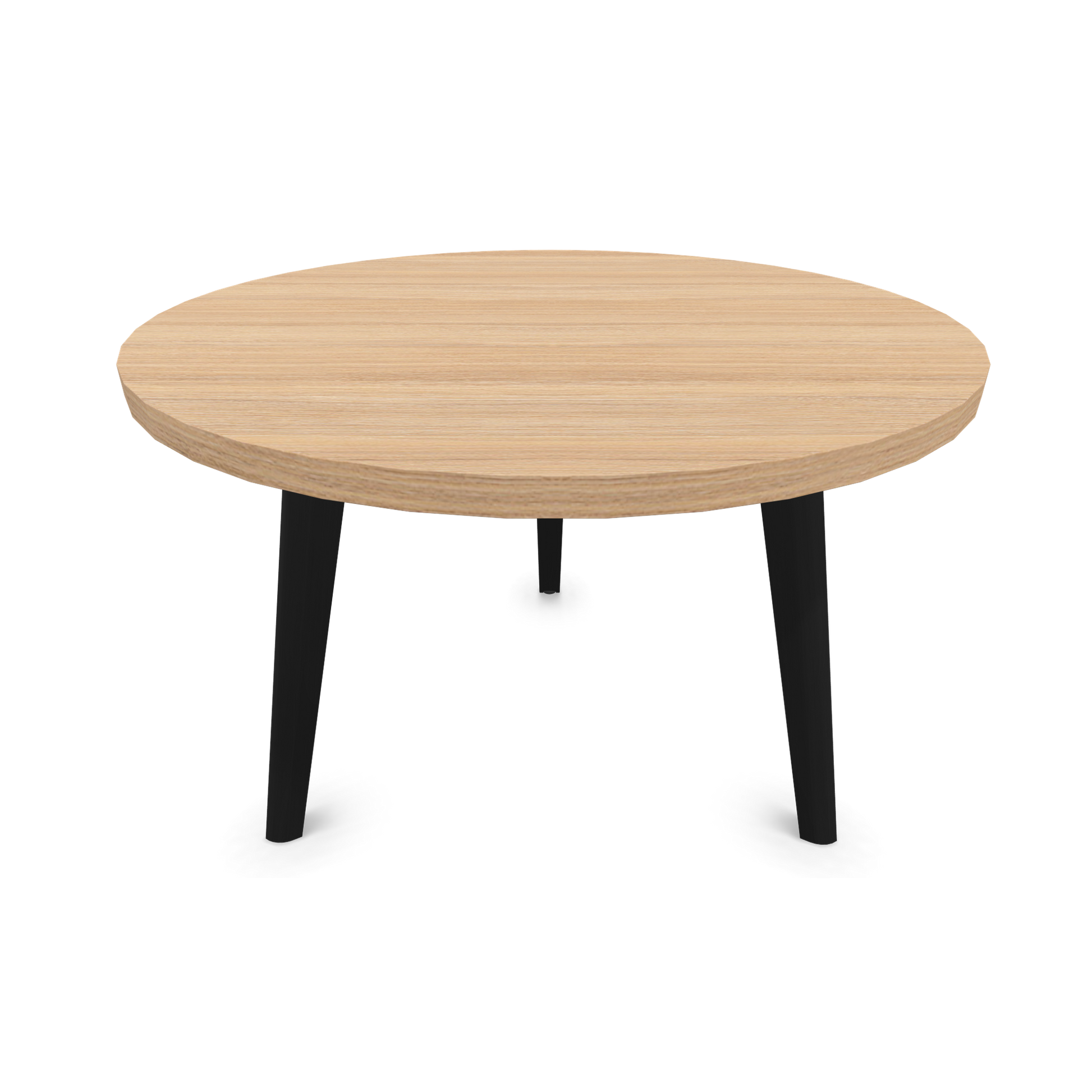 Narbutas Nova Wood Couchtisch Rund - Füsse Esche Schwarz - Tischplatte Bernsteineichendekor Frontansicht - 6020036