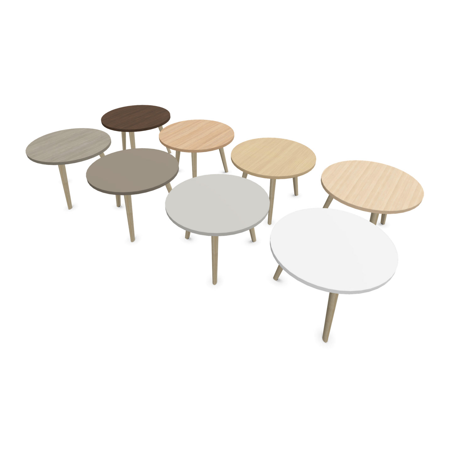 Narbutas Nova Wood Couchtisch Rund - Füsse Esche Schwarz - 8 Tischplatten seitlich - 6020036