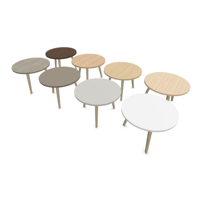 Narbutas Nova Wood Couchtisch Rund - Füsse Esche Schwarz - 8 Tischplatten seitlich - 6020036