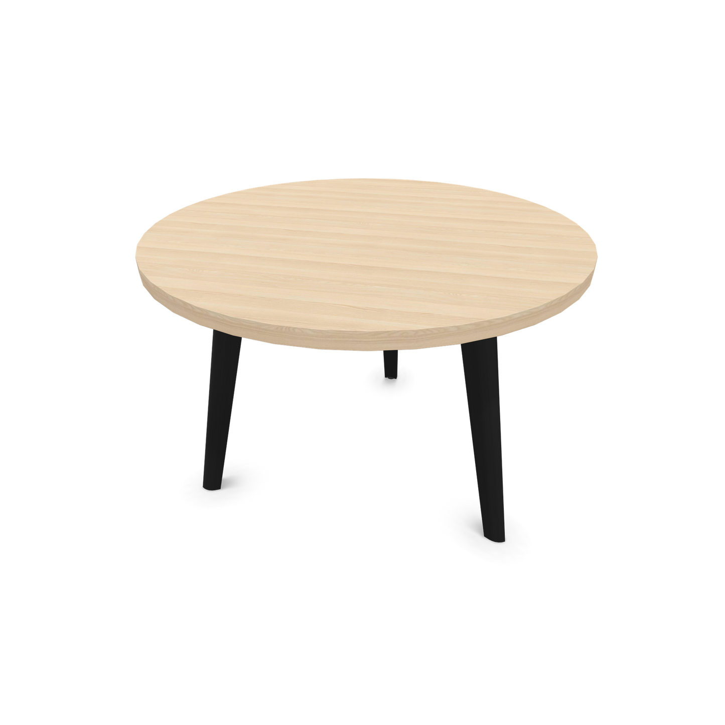 Narbutas Nova Wood Couchtisch Rund - Füsse Esche Schwarz - Tischplatte Eschendekor sandbeige - 6020037
