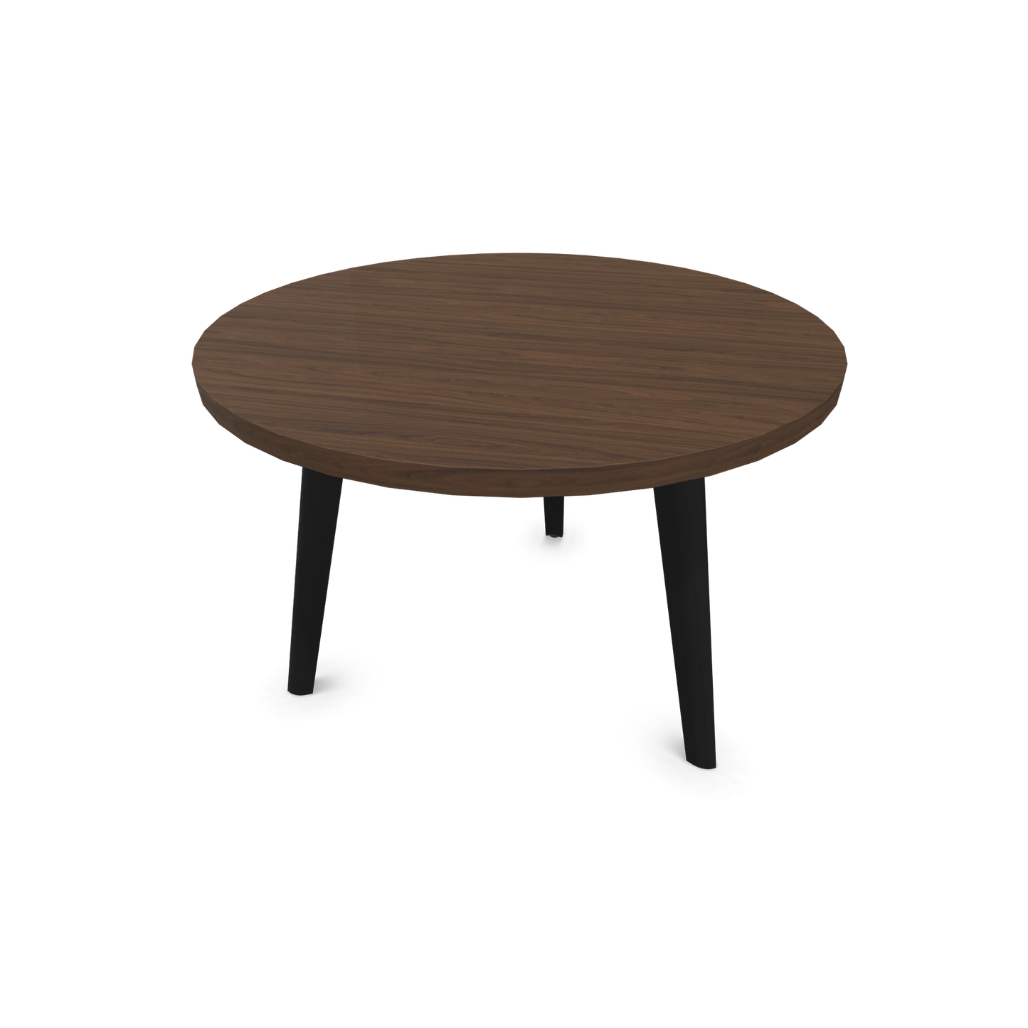Narbutas Nova Wood Couchtisch Rund - Füsse Esche Schwarz - Tischplatte Nussbaumdekor dunkel - 6020038