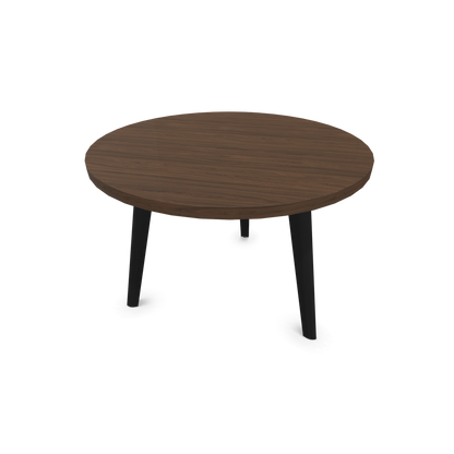 Narbutas Nova Wood Couchtisch Rund - Füsse Esche Schwarz - Tischplatte Nussbaumdekor dunkel - 6020038