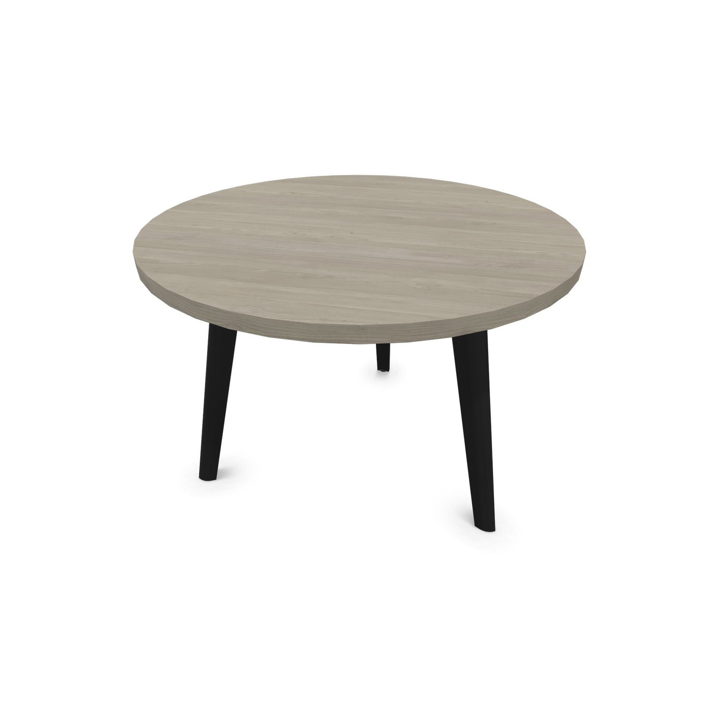 Narbutas Nova Wood Couchtisch Rund - Füsse Esche Schwarz - Tischplatte Holzdekor grau - 6020039