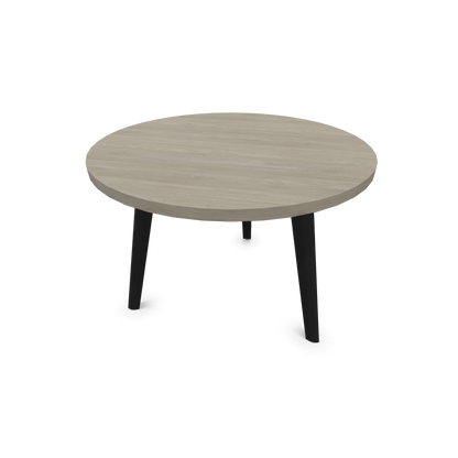 Narbutas Nova Wood Couchtisch Rund - Füsse Esche Schwarz - Tischplatte Holzdekor grau - 6020039