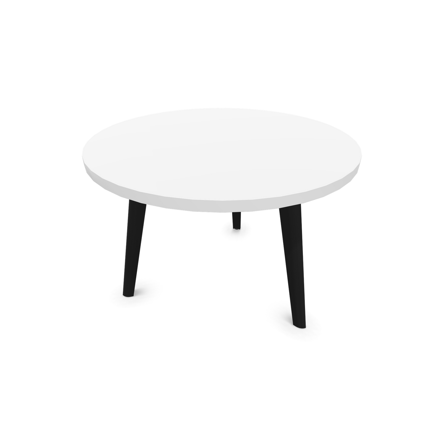 Narbutas Nova Wood Couchtisch Rund - Füsse Esche Schwarz - Tischplatte Weiss - 6020040