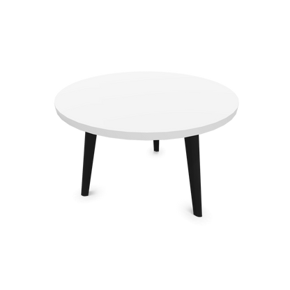 Narbutas Nova Wood Couchtisch Rund - Füsse Esche Schwarz - Tischplatte Weiss - 6020040