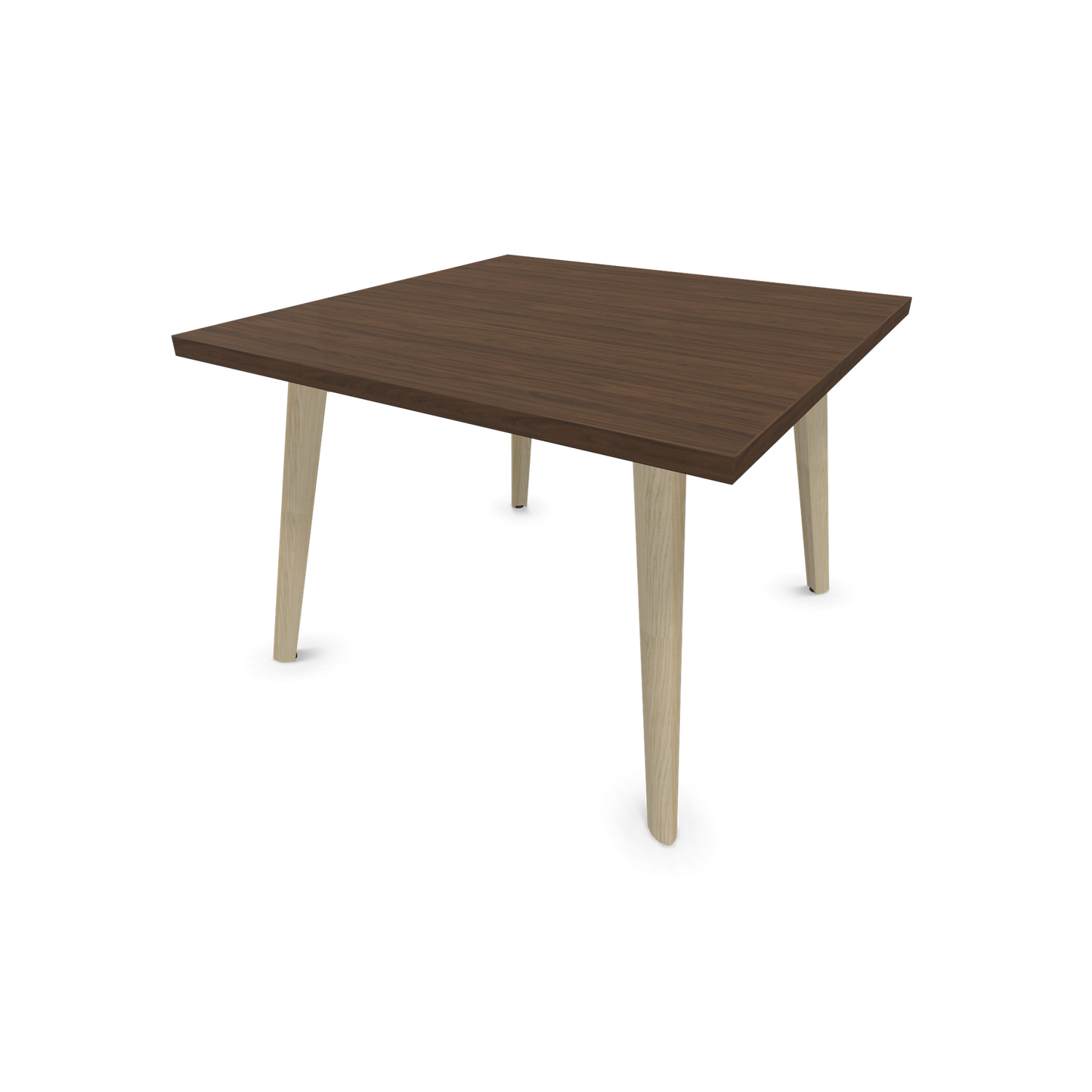 Narbutas Nova Wood Couchtisch Quadratisch - Füsse Esche Natur - Tischplatte Nussbaumdekor dunkel - 6020047