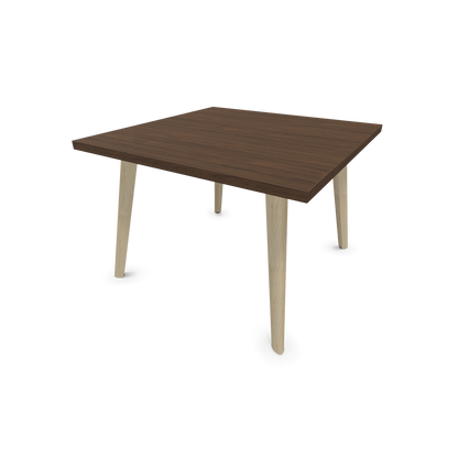 Narbutas Nova Wood Couchtisch Quadratisch - Füsse Esche Natur - Tischplatte Nussbaumdekor dunkel - 6020047