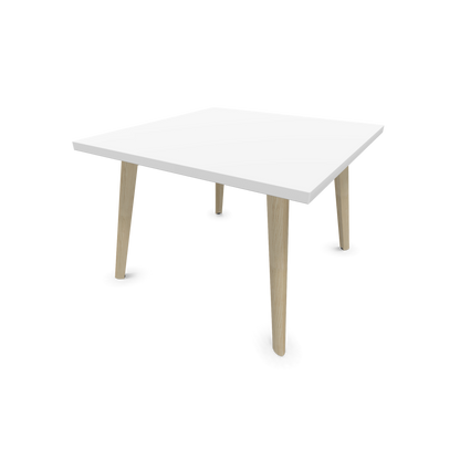 Narbutas Nova Wood Couchtisch Quadratisch - Füsse Esche Natur - Tischplatte Weiss - 6020049
