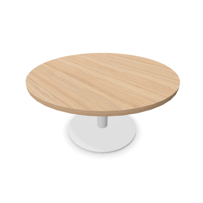 Forum Kaffetisch mit Gestell Weiss und Tischplatte in Bernsteineichendekor gebleicht mit Struktur - 6020092