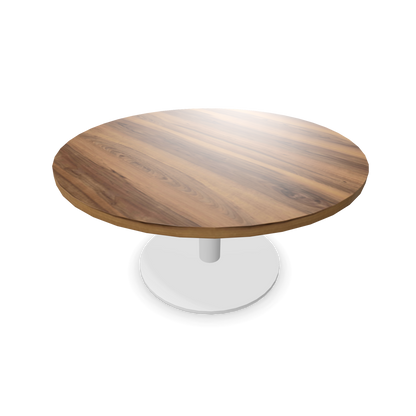 Forum Kaffetisch mit Gestell Weiss und Tischplatte in Walnuss Furnier - 6020100